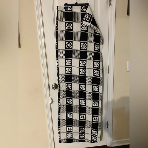 Head Wrap Black and White African Print African Head Wrap - Picture 2 of 3